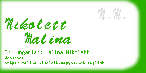 nikolett malina business card